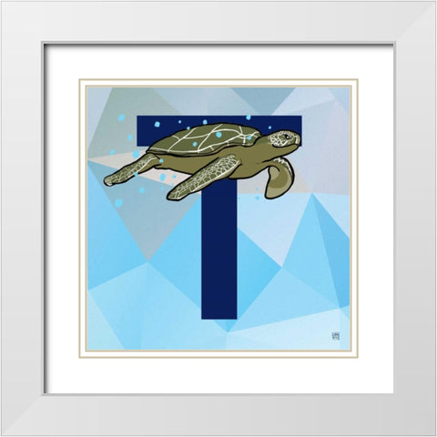 T White Modern Wood Framed Art Print with Double Matting by Perrenoud, Aubree