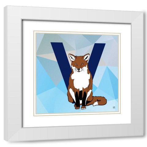 V  White Modern Wood Framed Art Print with Double Matting by Perrenoud, Aubree