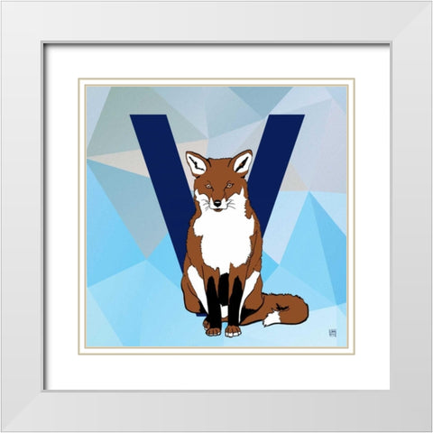 V  White Modern Wood Framed Art Print with Double Matting by Perrenoud, Aubree