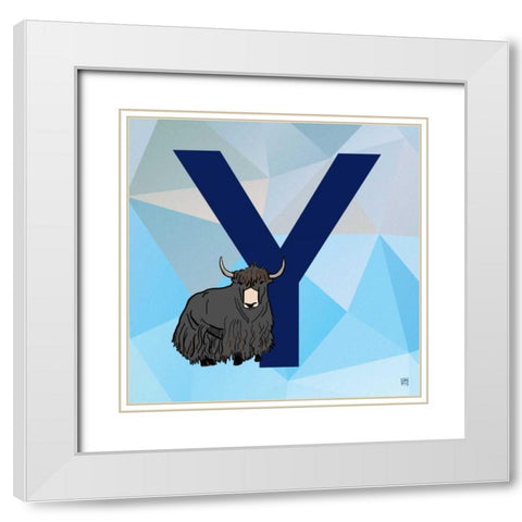 Y White Modern Wood Framed Art Print with Double Matting by Perrenoud, Aubree