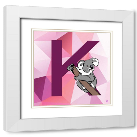 K White Modern Wood Framed Art Print with Double Matting by Perrenoud, Aubree