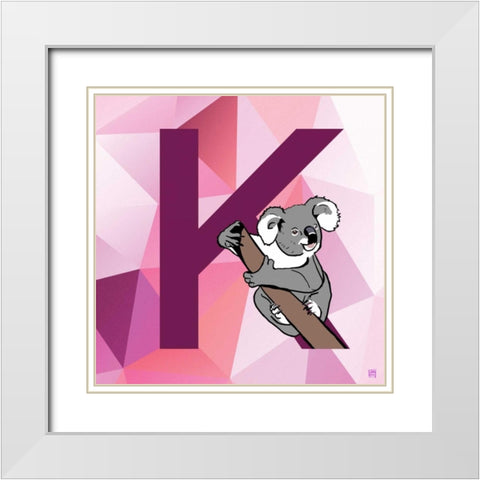 K White Modern Wood Framed Art Print with Double Matting by Perrenoud, Aubree