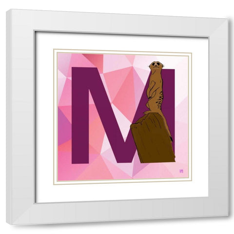 M White Modern Wood Framed Art Print with Double Matting by Perrenoud, Aubree