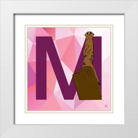 M White Modern Wood Framed Art Print with Double Matting by Perrenoud, Aubree