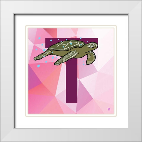 T White Modern Wood Framed Art Print with Double Matting by Perrenoud, Aubree