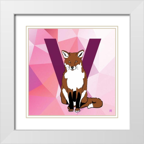 V White Modern Wood Framed Art Print with Double Matting by Perrenoud, Aubree