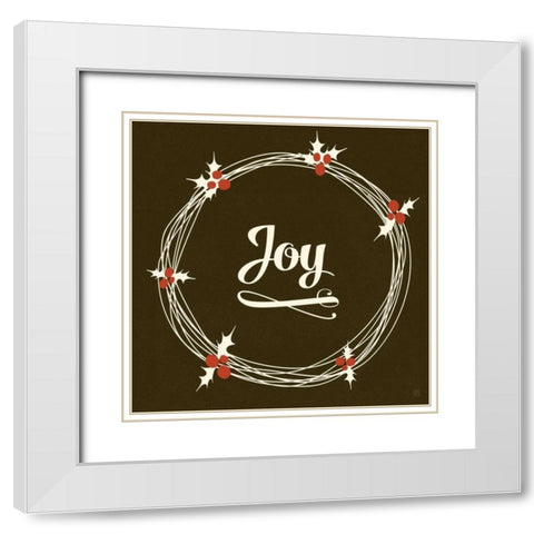Joy White Modern Wood Framed Art Print with Double Matting by Perrenoud, Aubree