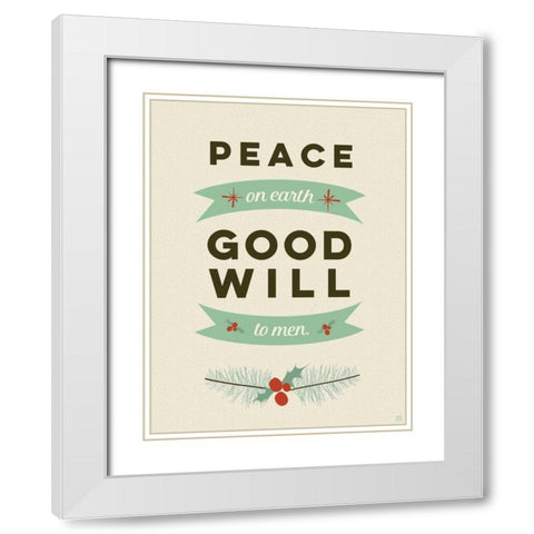 Peace on Earth White Modern Wood Framed Art Print with Double Matting by Perrenoud, Aubree