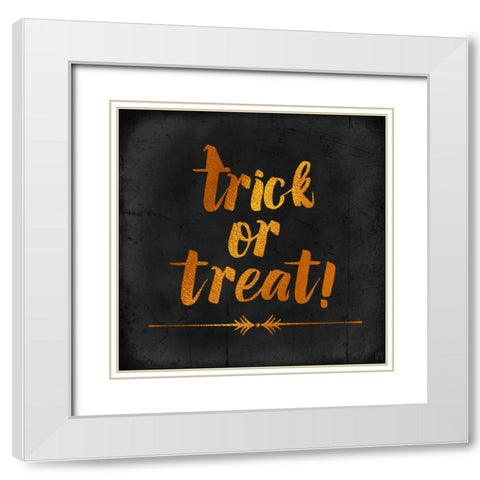 Trick or Treat White Modern Wood Framed Art Print with Double Matting by Perrenoud, Aubree