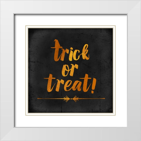 Trick or Treat White Modern Wood Framed Art Print with Double Matting by Perrenoud, Aubree