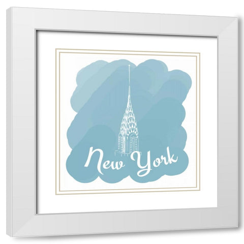 New York White Modern Wood Framed Art Print with Double Matting by Perrenoud, Aubree