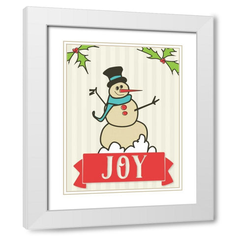 Snowman White Modern Wood Framed Art Print with Double Matting by Perrenoud, Aubree