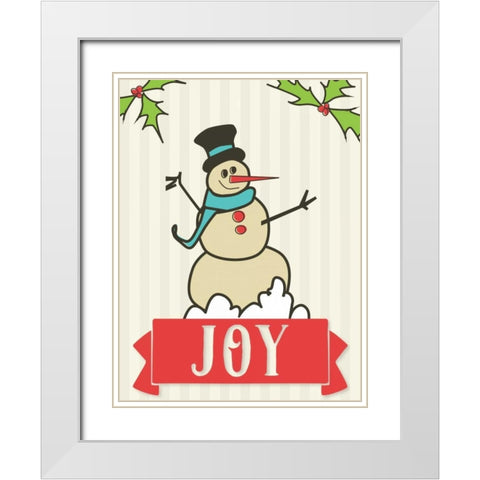 Snowman White Modern Wood Framed Art Print with Double Matting by Perrenoud, Aubree