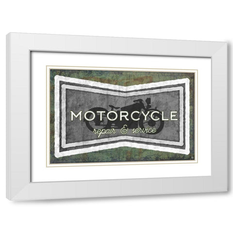 Motorcycle White Modern Wood Framed Art Print with Double Matting by Perrenoud, Aubree