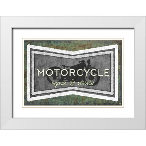 Motorcycle White Modern Wood Framed Art Print with Double Matting by Perrenoud, Aubree