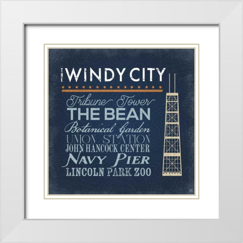 Windy City White Modern Wood Framed Art Print with Double Matting by Perrenoud, Aubree
