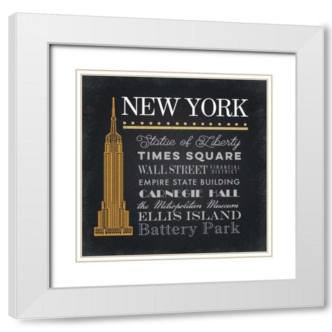 NYC Empire State Building White Modern Wood Framed Art Print with Double Matting by Perrenoud, Aubree