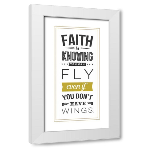 Faith - White White Modern Wood Framed Art Print with Double Matting by Perrenoud, Aubree