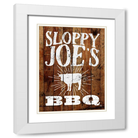 Sloppy Joes BBQ White Modern Wood Framed Art Print with Double Matting by Perrenoud, Aubree