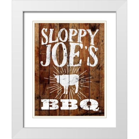 Sloppy Joes BBQ White Modern Wood Framed Art Print with Double Matting by Perrenoud, Aubree