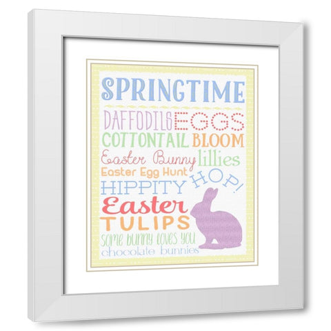 Springtime White Modern Wood Framed Art Print with Double Matting by Perrenoud, Aubree