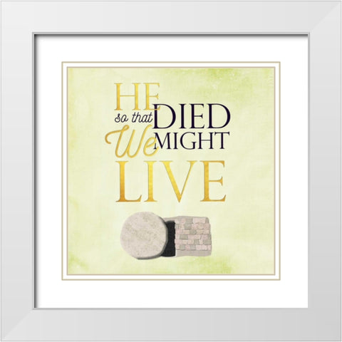 He Died White Modern Wood Framed Art Print with Double Matting by Perrenoud, Aubree