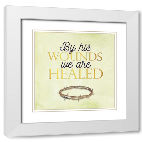 His Wounds White Modern Wood Framed Art Print with Double Matting by Perrenoud, Aubree