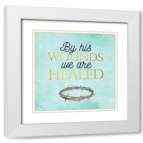 His Wounds White Modern Wood Framed Art Print with Double Matting by Perrenoud, Aubree