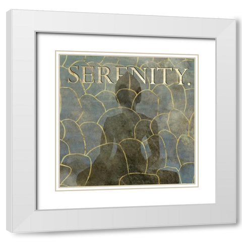 Serenity White Modern Wood Framed Art Print with Double Matting by Perrenoud, Aubree
