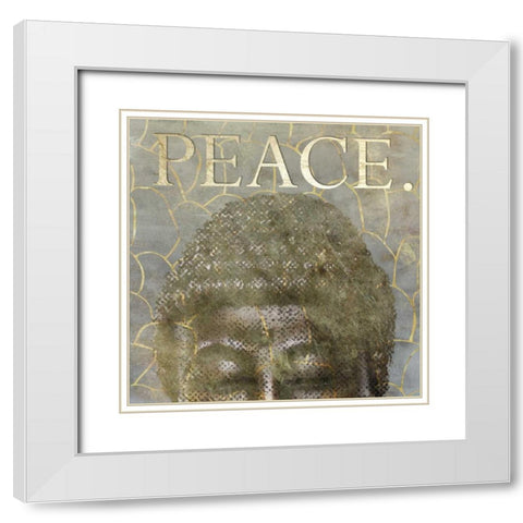 Peace White Modern Wood Framed Art Print with Double Matting by Perrenoud, Aubree