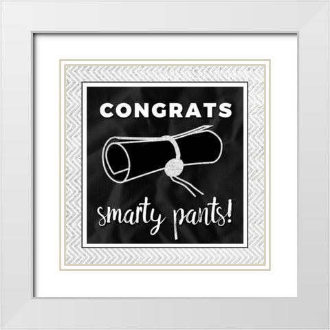 Smarty Pants Silver White Modern Wood Framed Art Print with Double Matting by Perrenoud, Aubree