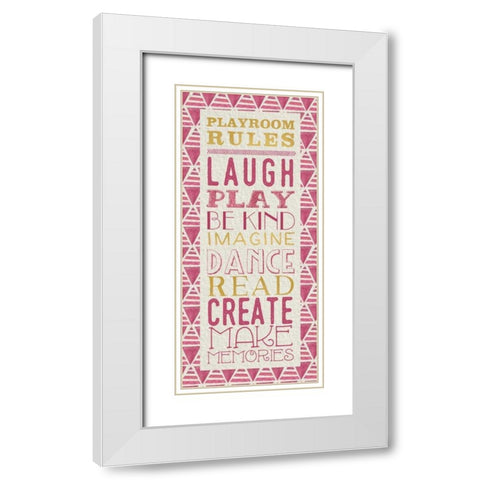 Playroom Rules White Modern Wood Framed Art Print with Double Matting by Perrenoud, Aubree