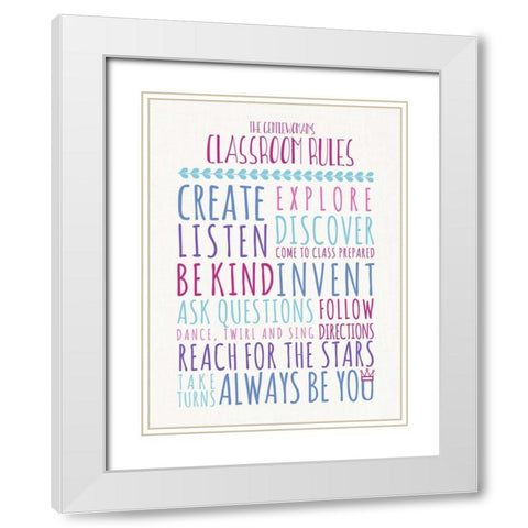 Gentlewomans Classroom Rules White Modern Wood Framed Art Print with Double Matting by Perrenoud, Aubree
