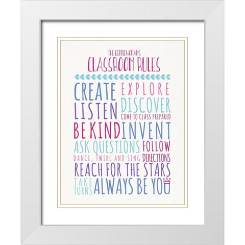 Gentlewomans Classroom Rules White Modern Wood Framed Art Print with Double Matting by Perrenoud, Aubree