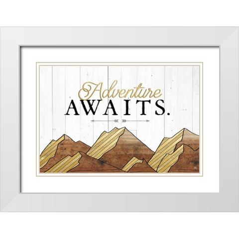 Adventure Awaits White Modern Wood Framed Art Print with Double Matting by Perrenoud, Aubree