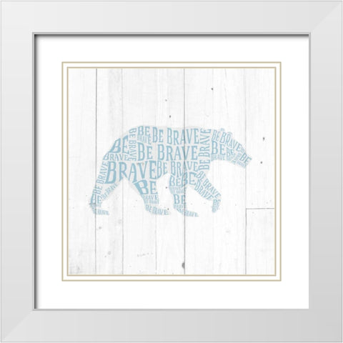 Bear Shiplap White Modern Wood Framed Art Print with Double Matting by Perrenoud, Aubree