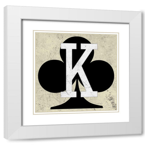 King of Clubs Antique White Modern Wood Framed Art Print with Double Matting by Perrenoud, Aubree