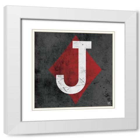 Jack of Diamonds Gray White Modern Wood Framed Art Print with Double Matting by Perrenoud, Aubree