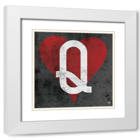 Queen of Hearts Gray White Modern Wood Framed Art Print with Double Matting by Perrenoud, Aubree