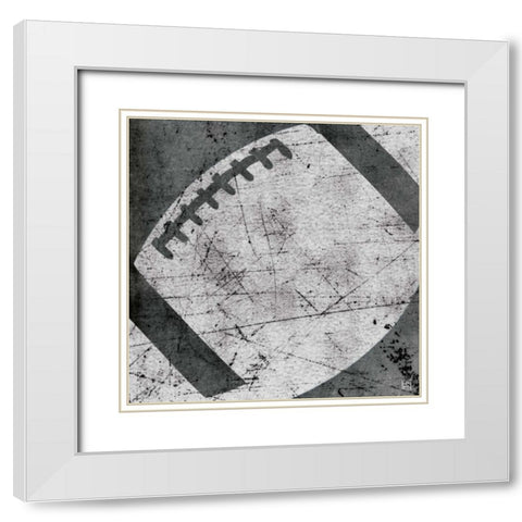 Football White Modern Wood Framed Art Print with Double Matting by Perrenoud, Aubree