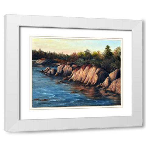 Carmel Sunset White Modern Wood Framed Art Print with Double Matting by Felisky, Barbara