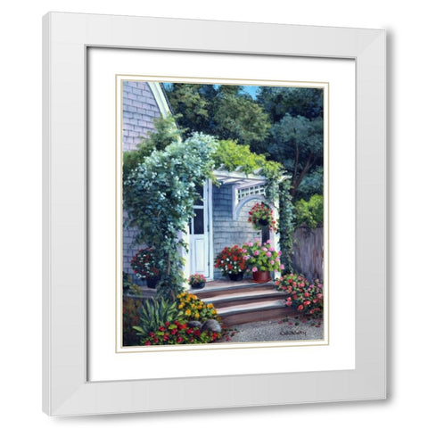 Gray House Arbor White Modern Wood Framed Art Print with Double Matting by Felisky, Barbara
