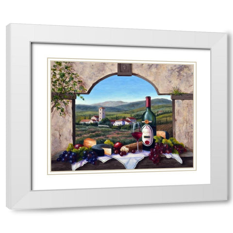 A Tuscany Vista White Modern Wood Framed Art Print with Double Matting by Felisky, Barbara