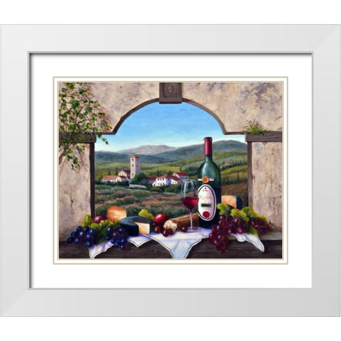 A Tuscany Vista White Modern Wood Framed Art Print with Double Matting by Felisky, Barbara