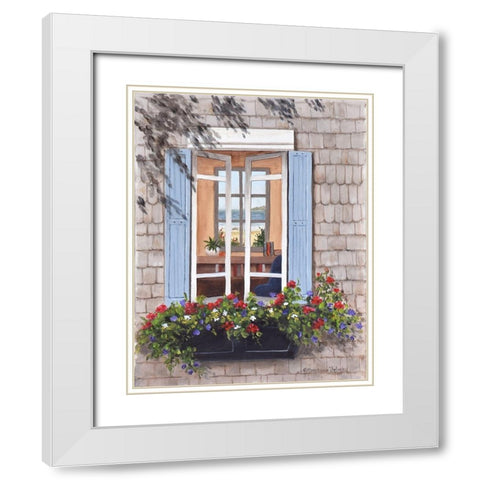 Beach House Window White Modern Wood Framed Art Print with Double Matting by Felisky, Barbara