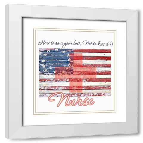 All American Nurse White Modern Wood Framed Art Print with Double Matting by Baldwin, Jim