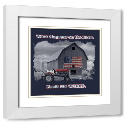 Feed the World White Modern Wood Framed Art Print with Double Matting by Baldwin, Jim