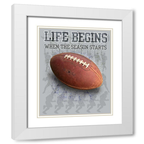 Life Begins White Modern Wood Framed Art Print with Double Matting by Baldwin, Jim