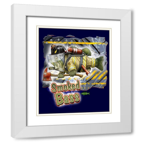 Smoked Bass White Modern Wood Framed Art Print with Double Matting by Baldwin, Jim
