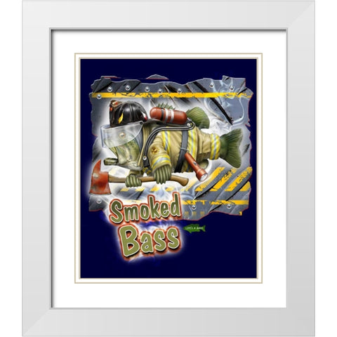 Smoked Bass White Modern Wood Framed Art Print with Double Matting by Baldwin, Jim